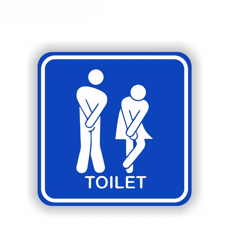 

10.2CM*10.2CM Funny Men & Women Sticker Car Styling Bathroom Toilet Door Decal Car Sticker
