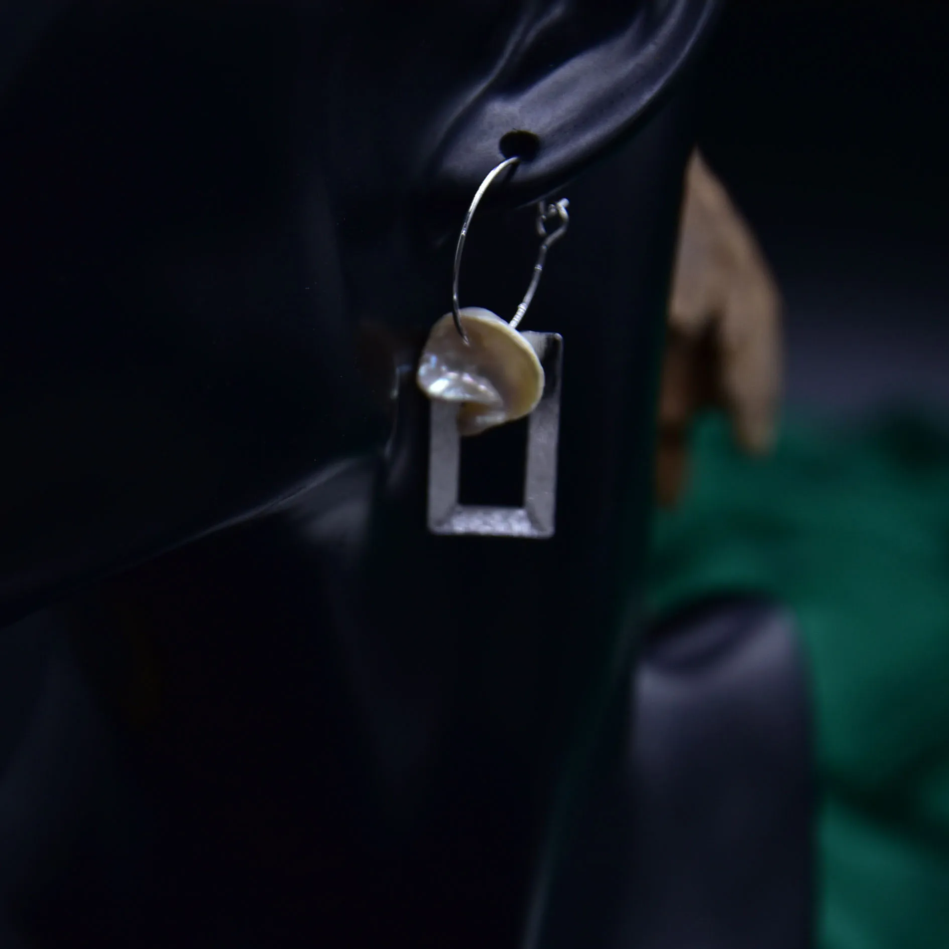 Серьги с жемчугом Мода 925 серебряные серьги геометрические жемчужные длинный