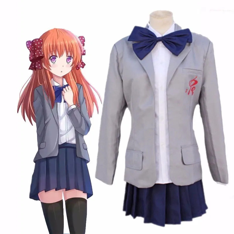 Аниме Gekkan Nozaki kun Сакура Чио парик Косплэй костюм для девочек полный набор