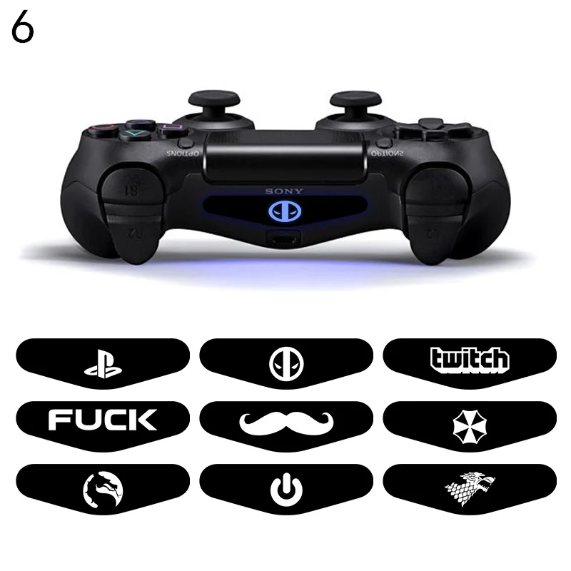 6 9 шт./компл. светильник светодиодный наклейки для кожи для Playstaion4 PS4 Геймпад светильник наклейки для PS4 Slim Ps4 pro игровой контроллер - Цвет: 6