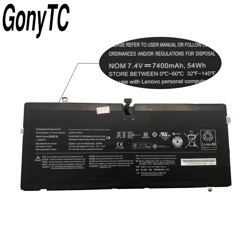 Оригинальный новый аккумулятор GONYTC L12M4P21 для ноутбука 7 4 В 54 Вт/ч 7400 мАч L13C4P01 121500156