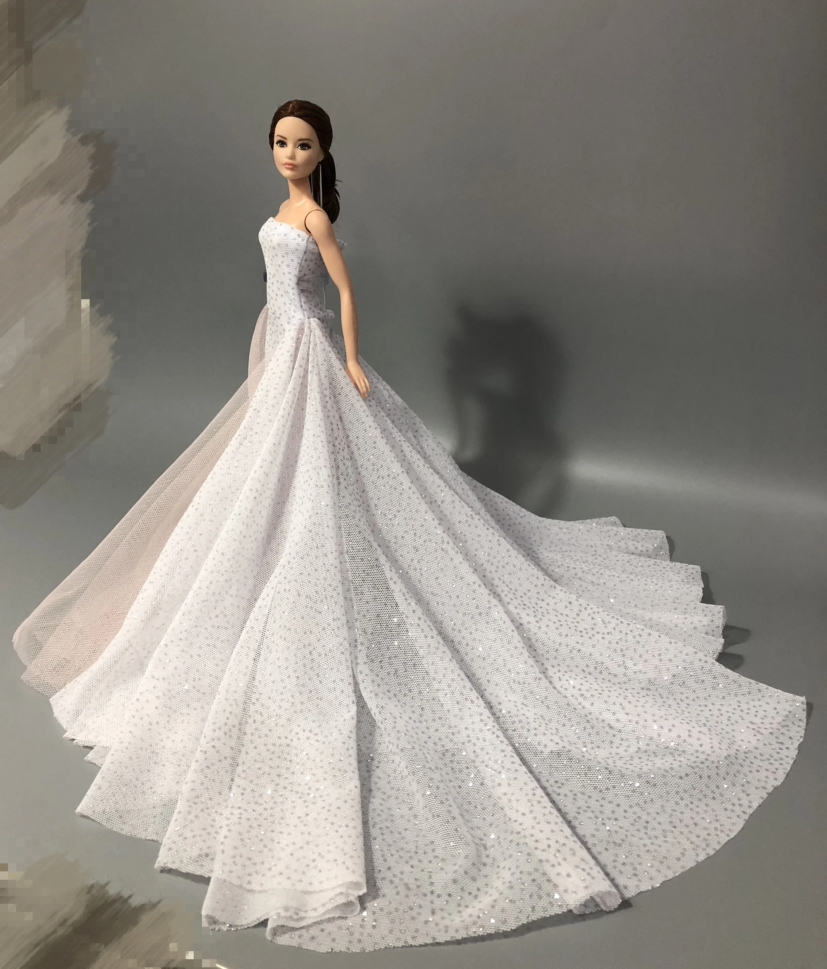 Модное Оригинальное элегантное женское свадебное платье для куклы Барби, одежда принцессы, платье Барби, длинное платье, аксессуары