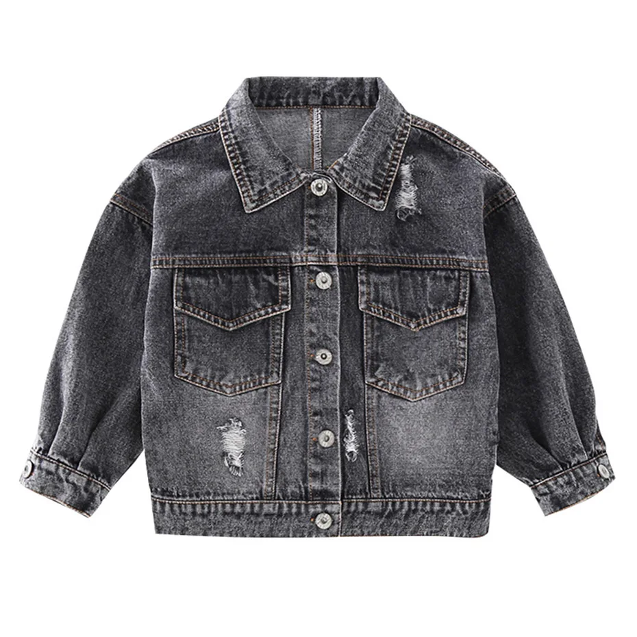 Джинсовая куртка с цветочной вышивкой для девочек 6 14 лет|Куртки и пальто| |