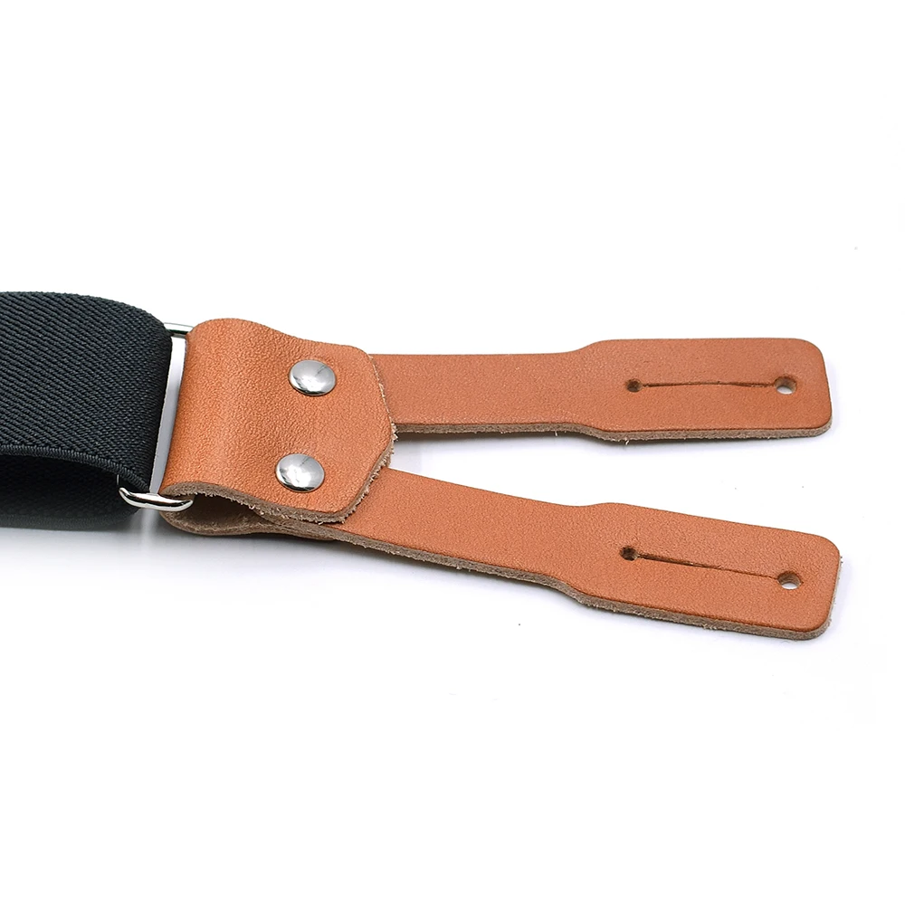 Винтажные мужские кожаные подтяжки X задняя Кнопка конец эластичные