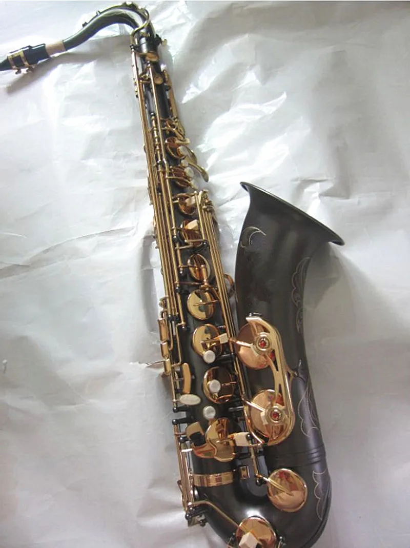 Профессиональный новый тенор саксофон матовый черный золотой ключ мундштук