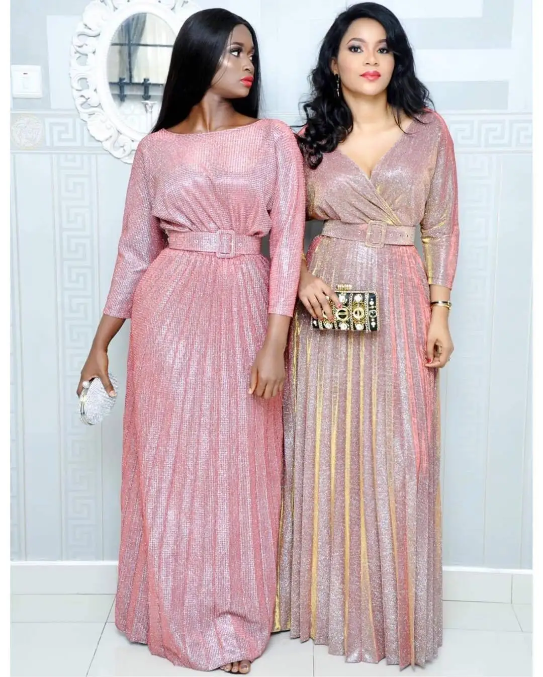Robe De Soiree, вечернее платье с блестками, Волшебная нить, горячее тиснение, о-образный вырез, плиссированные вечерние платья, торжественное платье для женщин, элегантное