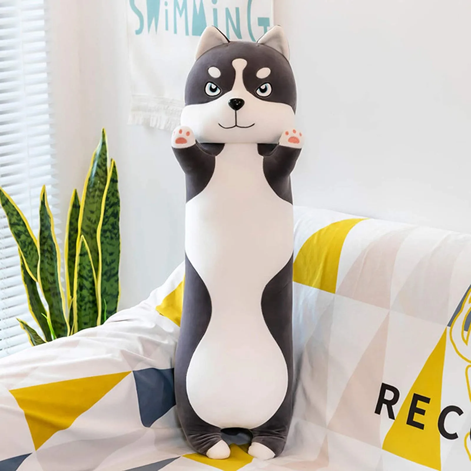 

Husky Plush Stuffed Toy Doll Hugging Pillow Cute Dog Long Striped Soft Stuffed Sleeping Cute Small Animal Soft Pillow