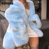 luxury faux fur coat for women oversize loose o neck jacket winter thicking warm street clothing girl fashion furry fur overcoat