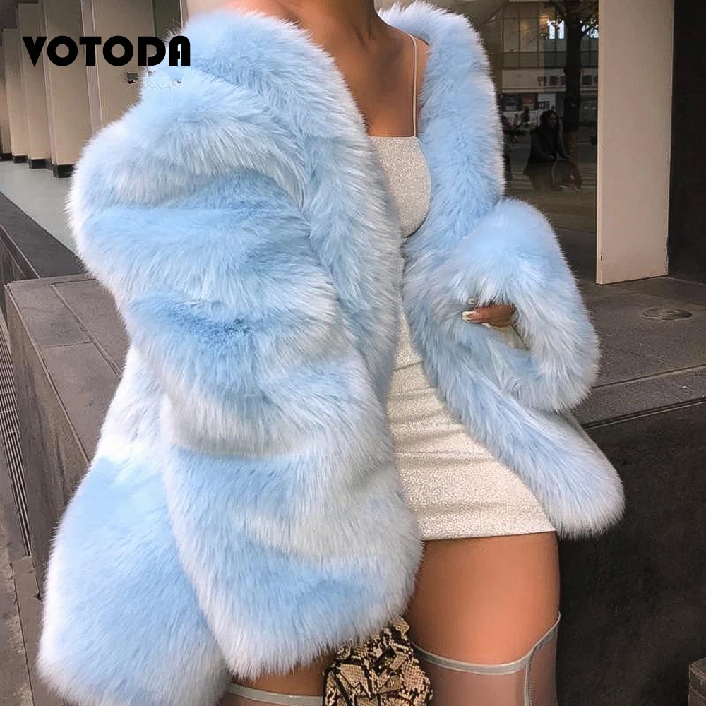 Роскошное пальто из искусственного меха для женщин свободная Зимняя Толстая