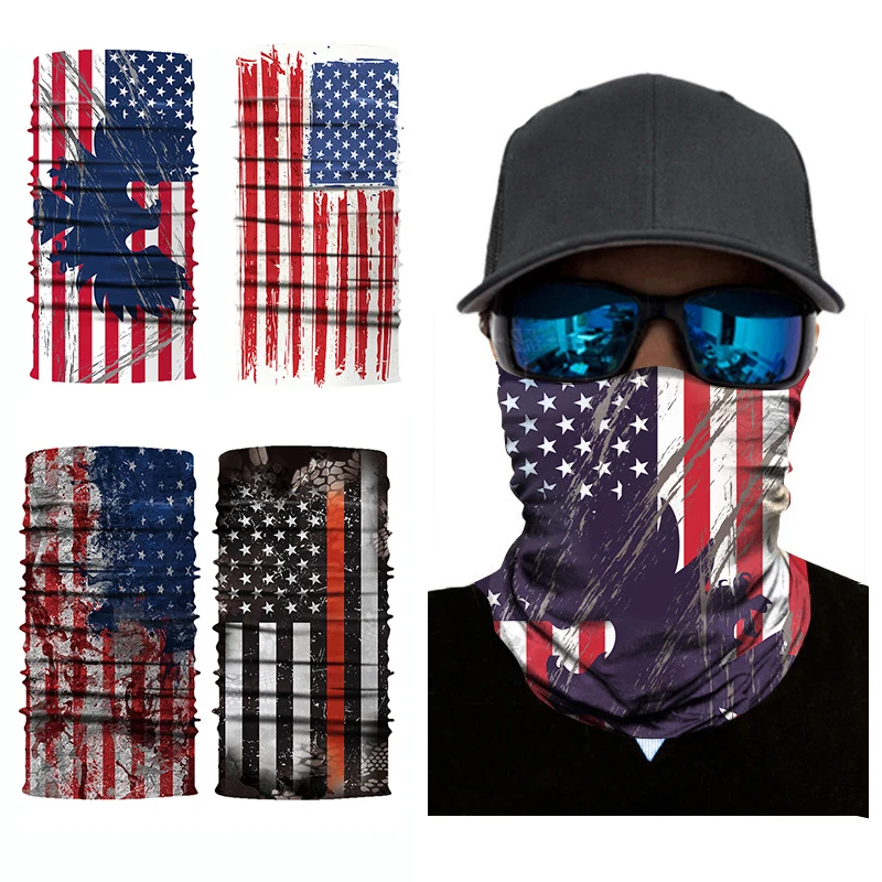 Походные шарфы бесшовные лосины с американским флагом для лица повязка на голову