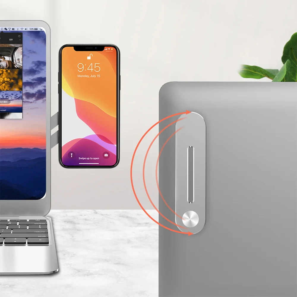 

Screen Support Hoder Laptop Side Mount Connect Tablet Bracket Dual Monitor Display Clip Metal magnetic Adjustable Phone Stand