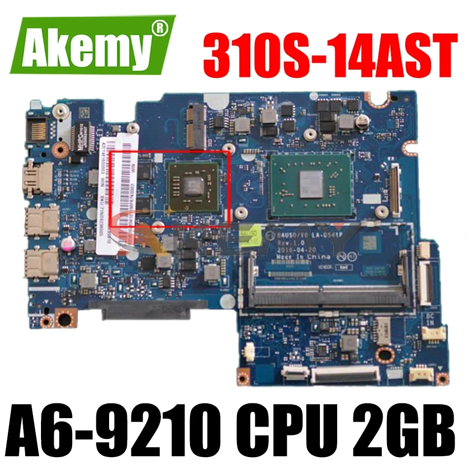 

Akemy 5B20L85910 BAUS0 Y0 LA-D541P For Lenovo Yoga 510-14AST 500-14ACZ laptop motherboard A6-9210 CPU GPU 2GB