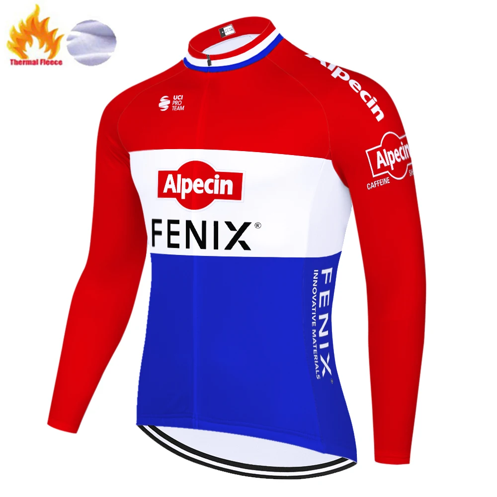 2020 команда alpecin fenix Велоспорт Джерси Зимняя Термальная флисовая с длинным рукавом