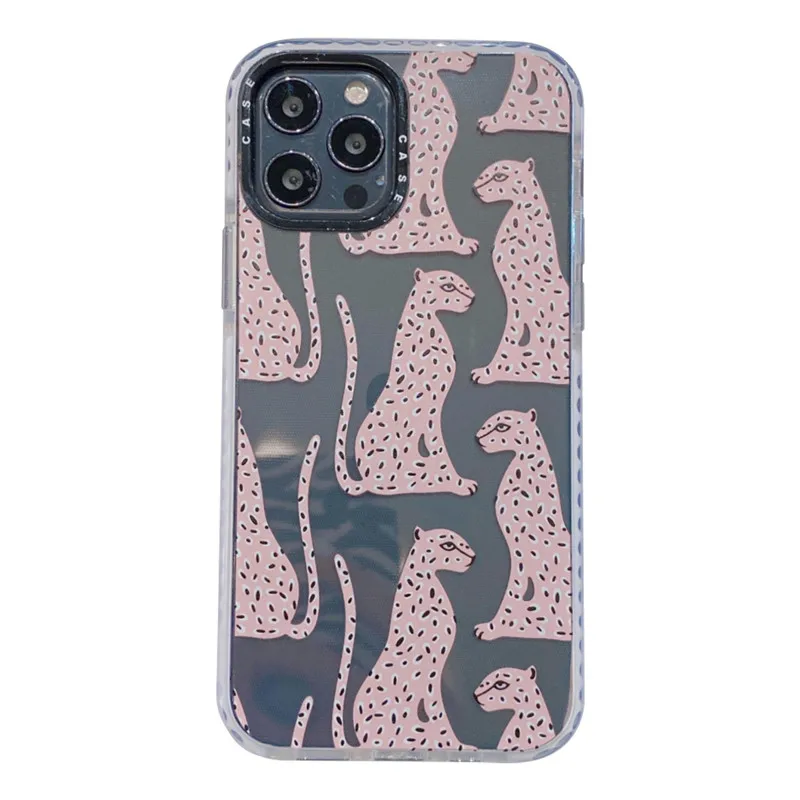 

INS brand pink animal leopard print clear soft phone case For iPhone 12 Pro Max 12 MiNi 11 Pro MAX X XS XR 7 8 6 s plus SE 2020