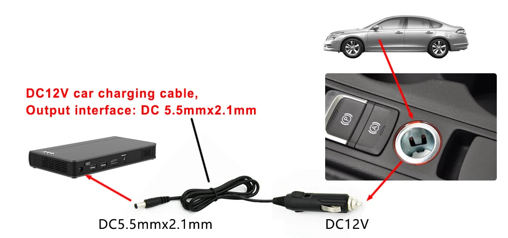 DC12V/19 V Автомобильный адаптер питания для 19V BYINTEK проектор UFO R15 R9 и 12V для UFO P12