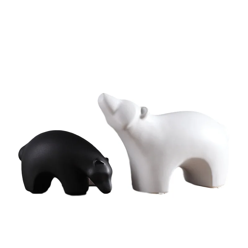 

Modern European Polar Bear Cabinet Small Animals Furnishings Miniature Model Creative Home Decoration Furnishings Living Room TV