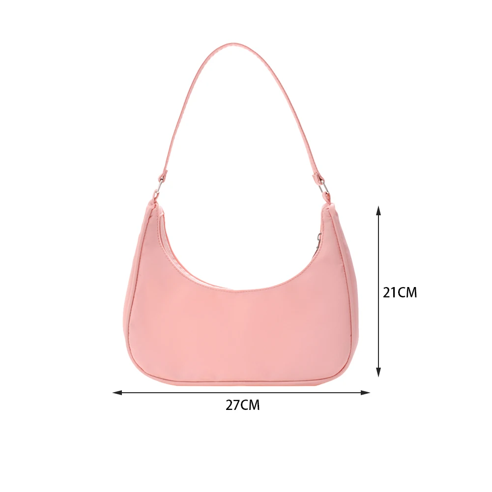

New Vintage PU Leather Casual Nylon Women Small Underarm Shoulder Bags Female Daily Simple Solid Color Pleated Handbags