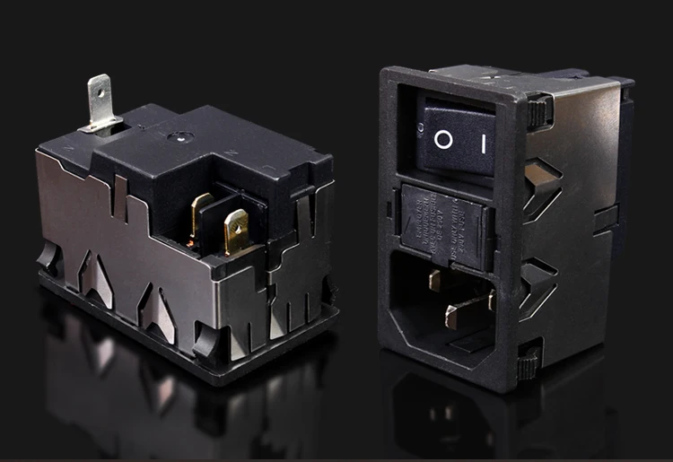 

1 Piece Import KM01.1205 Shielded Power Supply Tail Plug Socket Three-in-one Switch