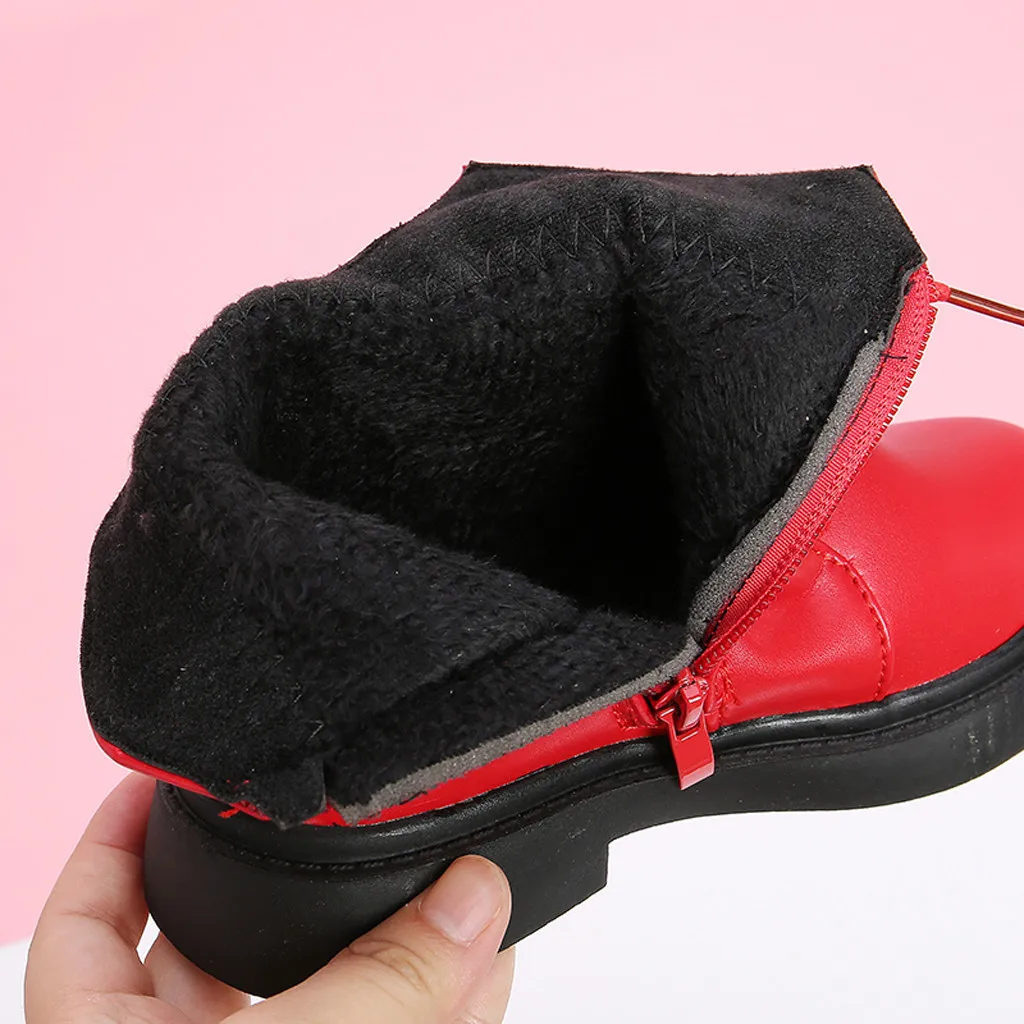 winter boots Children Baby toddler girl boots princess Cartoon Shoes Leather Winter Cotton Warm winter boots kids#Y3