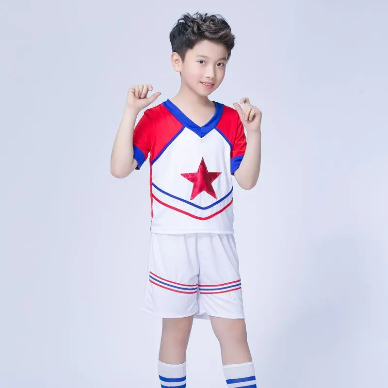 Children Cheerleader Dance Costumes Stage Performance Clothing Gymnastics Sports Meeting School Uniforms for Girls Skirt Set - Цвет: Boys