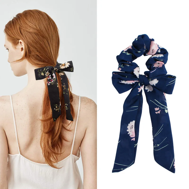 Резинка для волос с бантом модная лента конским хвостом эластичная аксессуары