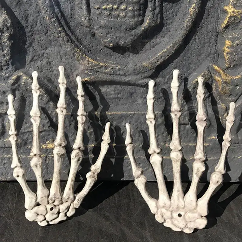 

1 Pair Halloween Skeleton Hand Bone Party Scary Props Haunted Decoration