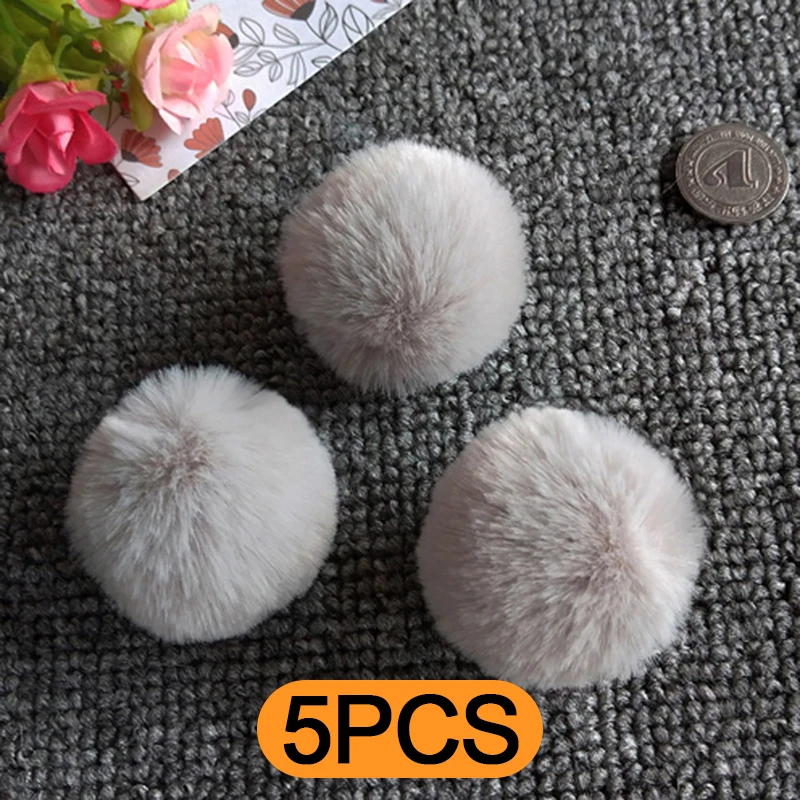 

5Pcs Pompoms for Hats Hairball Decorative Creativity DIY Crafts for Handicraft Pompon Faux Fur Accessories for Toys