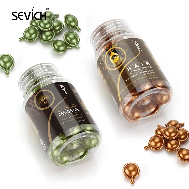 

Hair Care Capsules Castor Oil Repairs Damaged Hair Nourishes Smoothness Shine Dense Hair Massage Hair Care Essential Oil