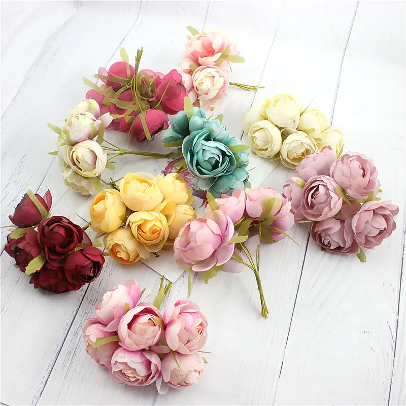 Искусственный Шелковый цветок ручной работы 6 шт. | Дом и сад