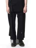springsummer mens new front and rear white line loose fitting casual pants multi layer patchwork wide leg pants
