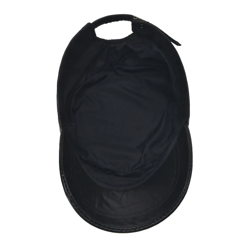 [AETRENDS] Черная бейсбольная Кепка из натуральной овечьей кожи мужские фирменные