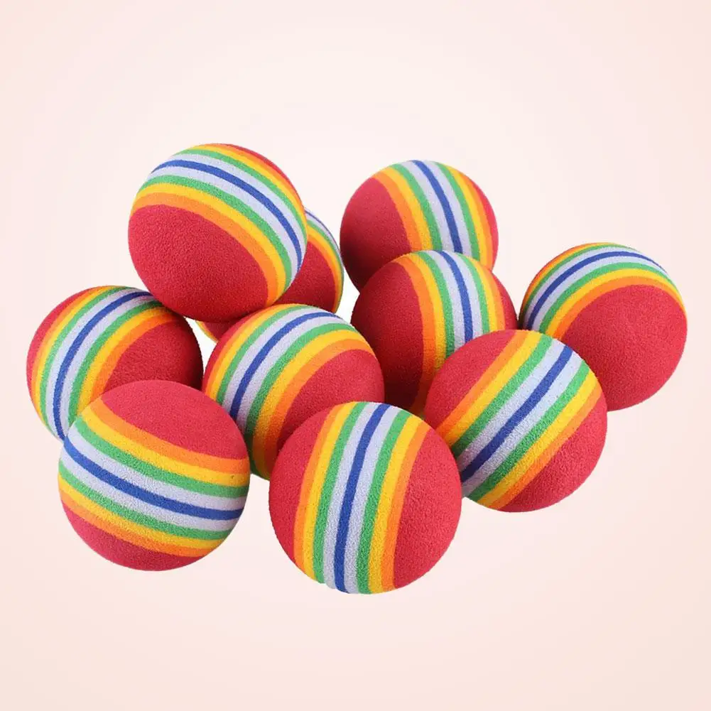 

10Pcs Rainbow Stripe EVA Foam Sponge Golf Tennis Ball Swing Training Aid
