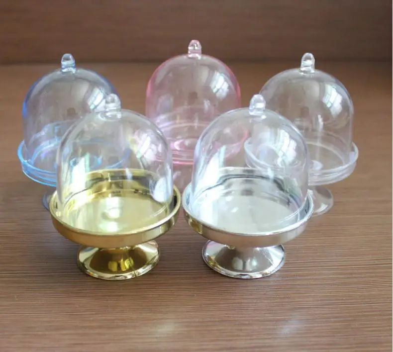 

200pcs Acrylic Clear Mini Cake Stand Baby Shower Wedding Favors Holder Birthday Party Sweet Table Decor Supplies Wholesale