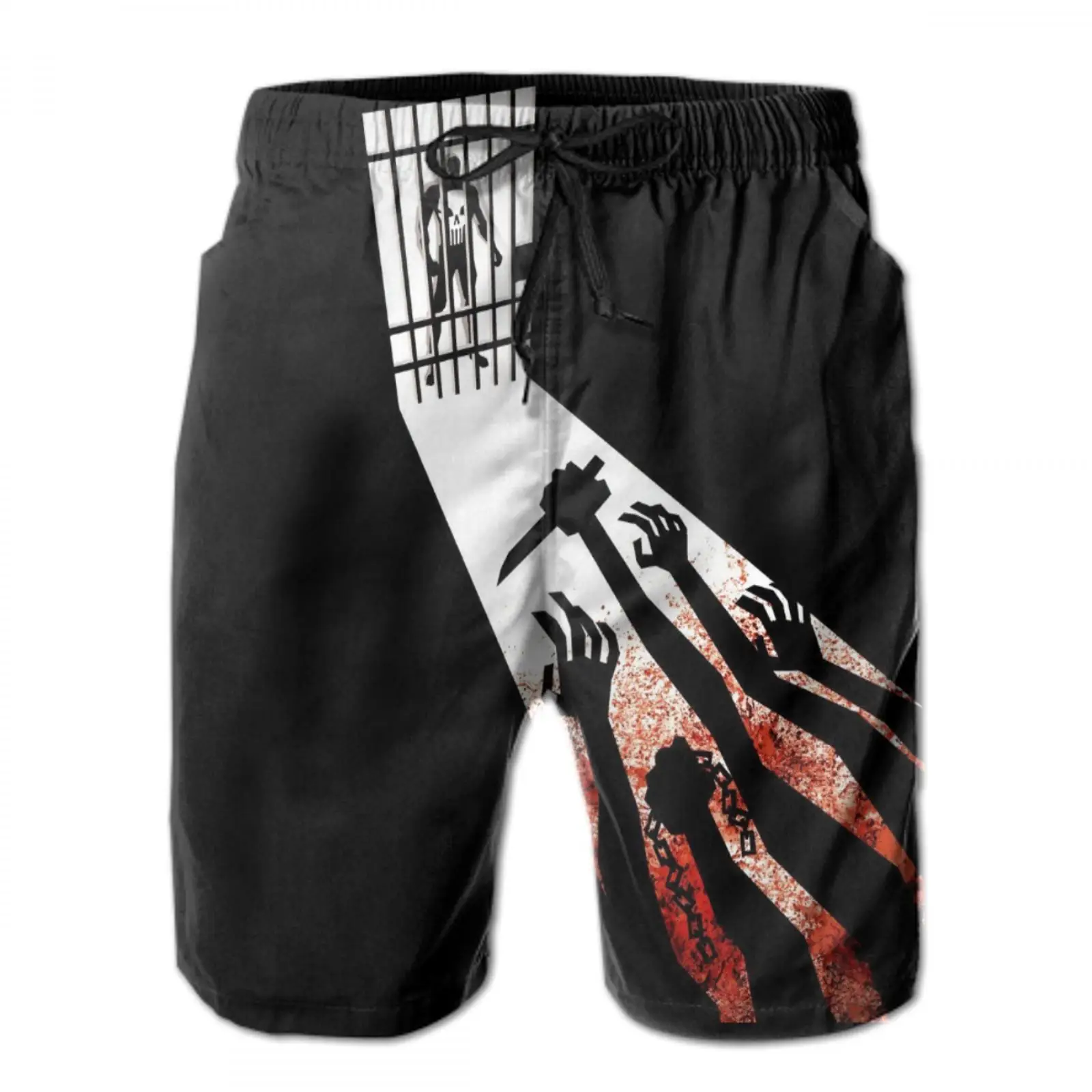 

brand punisher loose beach shorts custom man/male oversized panties punisher hat adult panties