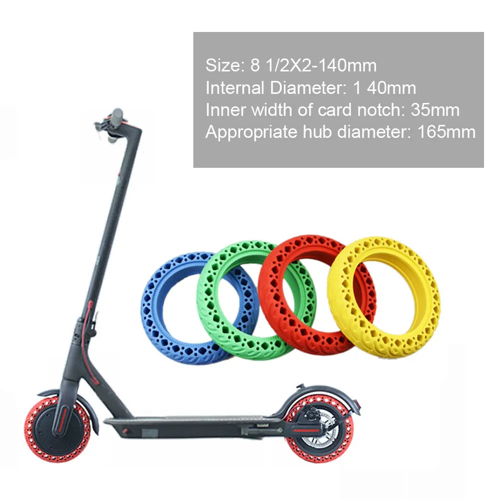

Honeycomb Solid M365/Pro Scooter Tire Colorful Universal Fit Electric Scooter Shock-Absorbing Pattern Xiaomi Mijia Tires 8.5''