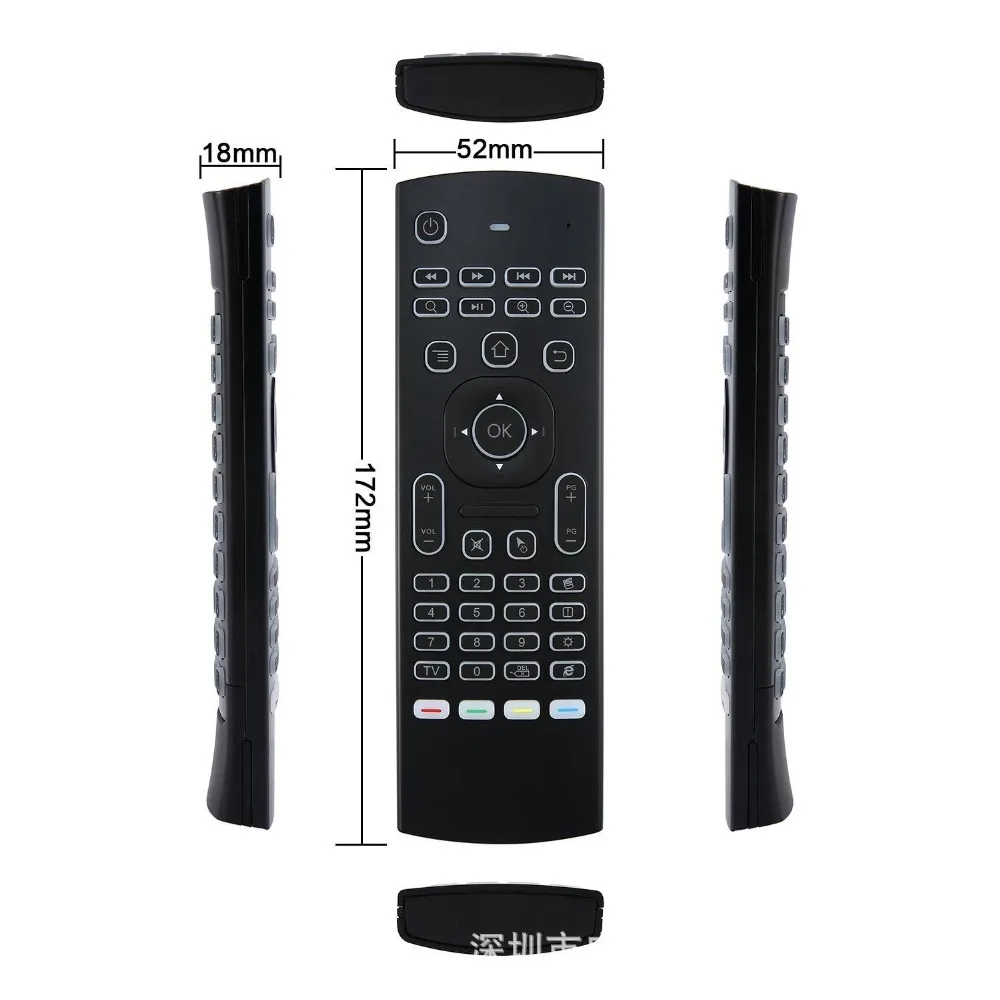 USB2.4G Air mouse с подсветкой Fly Mouse беспроводная мини игровая клавиатура для Android TV Box X92
