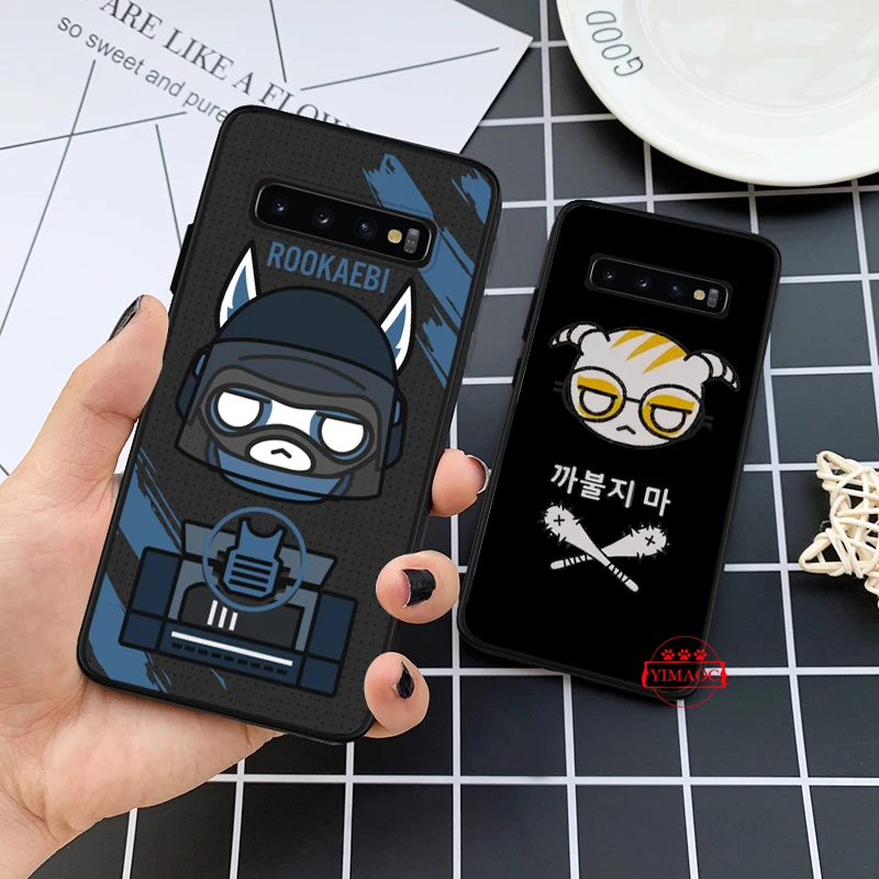 rainbow six siege Pattern Silicone Case for Samsung S6 Edge S7 S8 Plus S9 S10 S10e Note 8 9 10 M10 M20 M30 |
