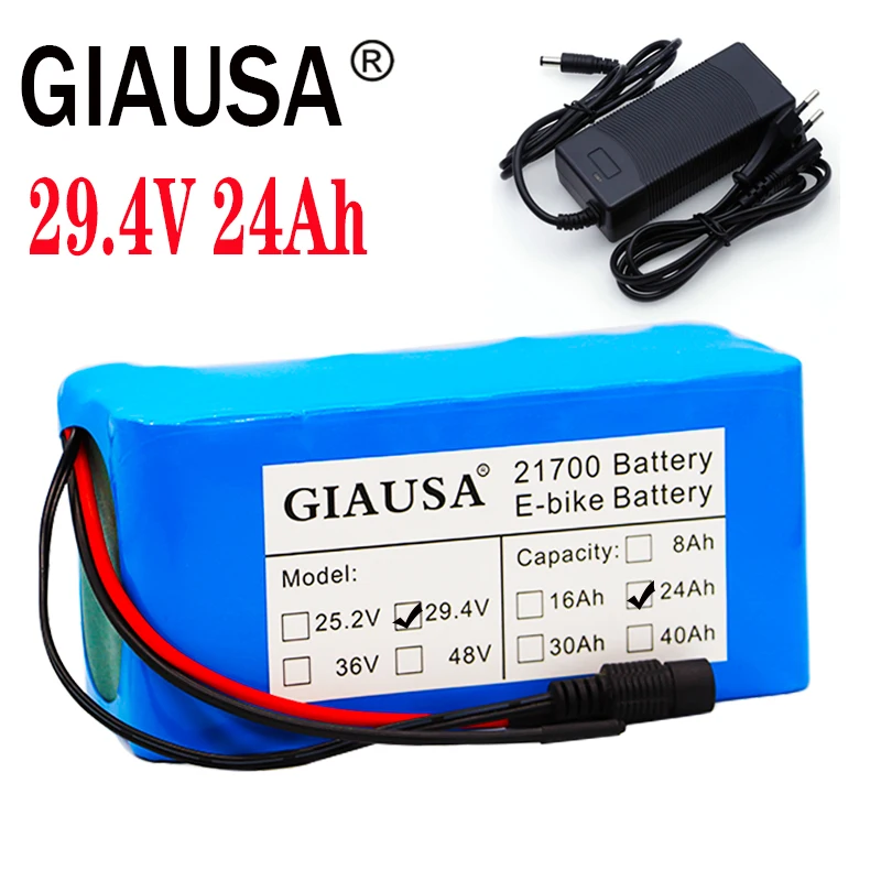 GIAUSA 24V 24ah аккумулятор 21700 Аккумулятор для электрического велосипеда 7S3P 250W 500W E с 15A BMS|Батарея