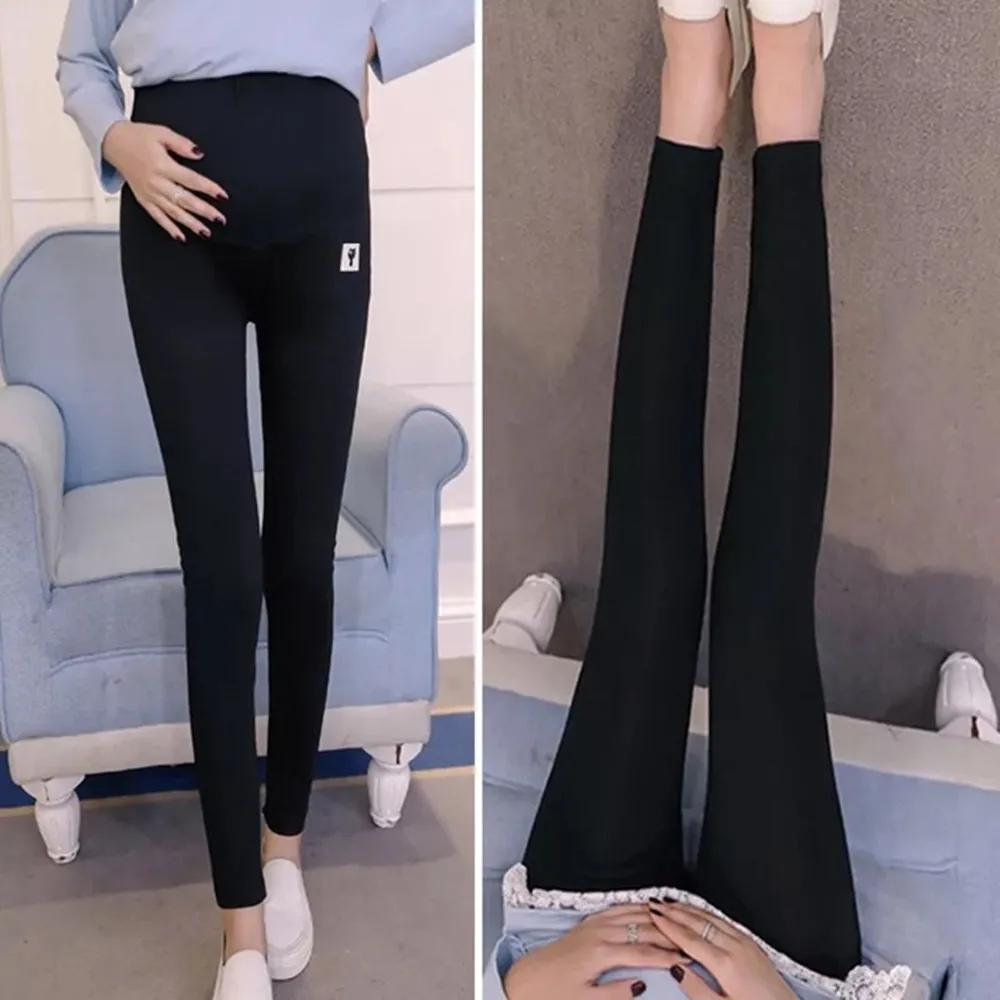 Ankle Black Хлопковые леггинсы для беременных женщин с регулируемой талией; Одежда для беременных; штаны; ropa mujer Embarazada Premama Enceinte - Цвет: Ankle Black
