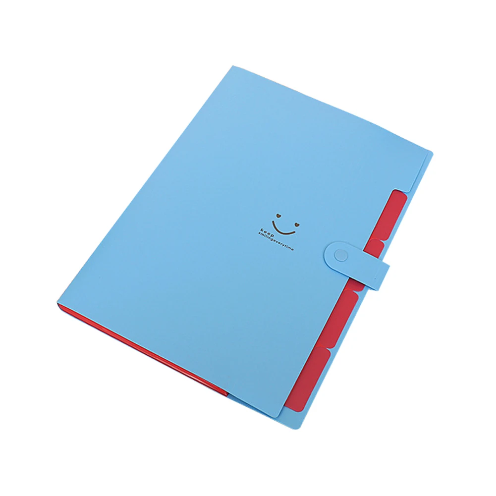

Plastic Blue Color Organ Package Paper File Storage Bag Candy Color Folder Multilayer A4 Folder File Bag