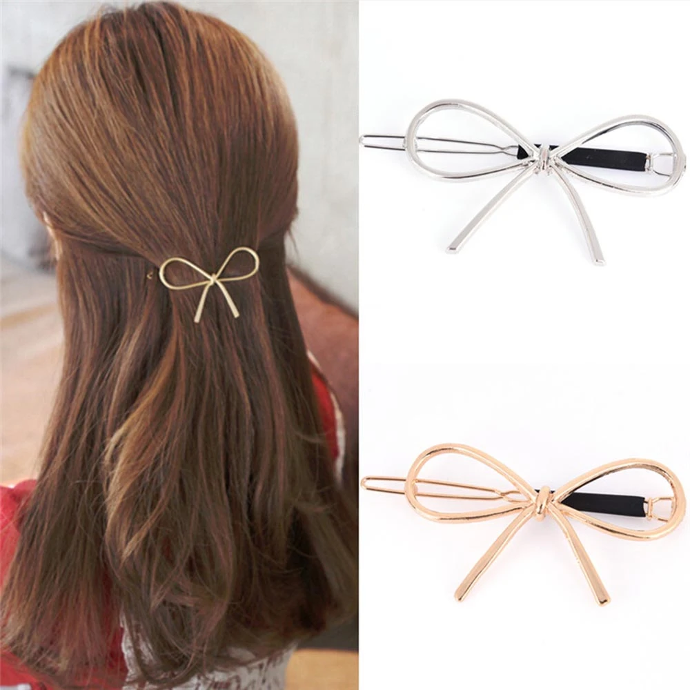 

New Vintage Hairpins Korean Women Metal Bow Knot Hair Clips Barrettes Girls Hairclip Hairgrip Hair Accessories Dropship Hot