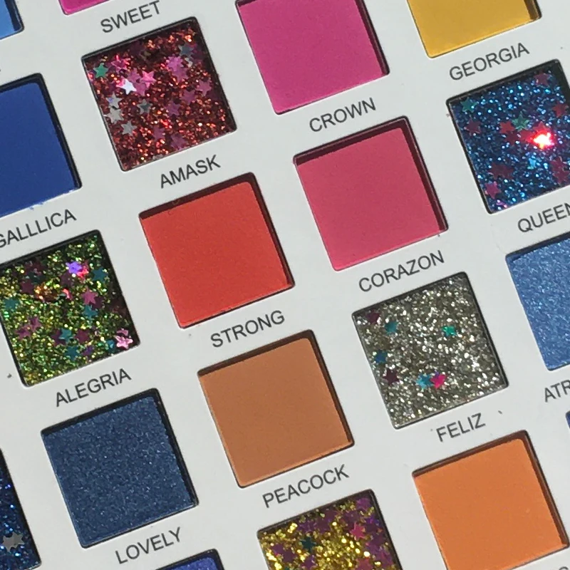 Палетка разноцветных теней для век макияжа мерцающие блестки сценическое шоу