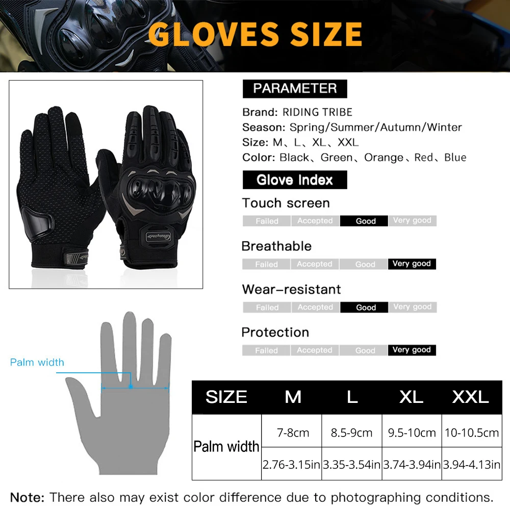 

RIDING TRIBE Motorcycle Glove Summer Breath Hard Knuckle Luva Motoqueiro Guantes Moto Motocicleta Luvas de moto Protective Gear