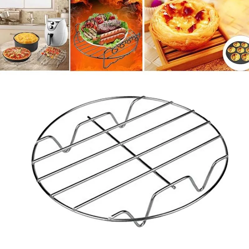 Single-layer Grill Rack Steel Air Fryer Accessories For 2.5qt-6.4qt Fryers 6/7/8/9inches | Дом и сад
