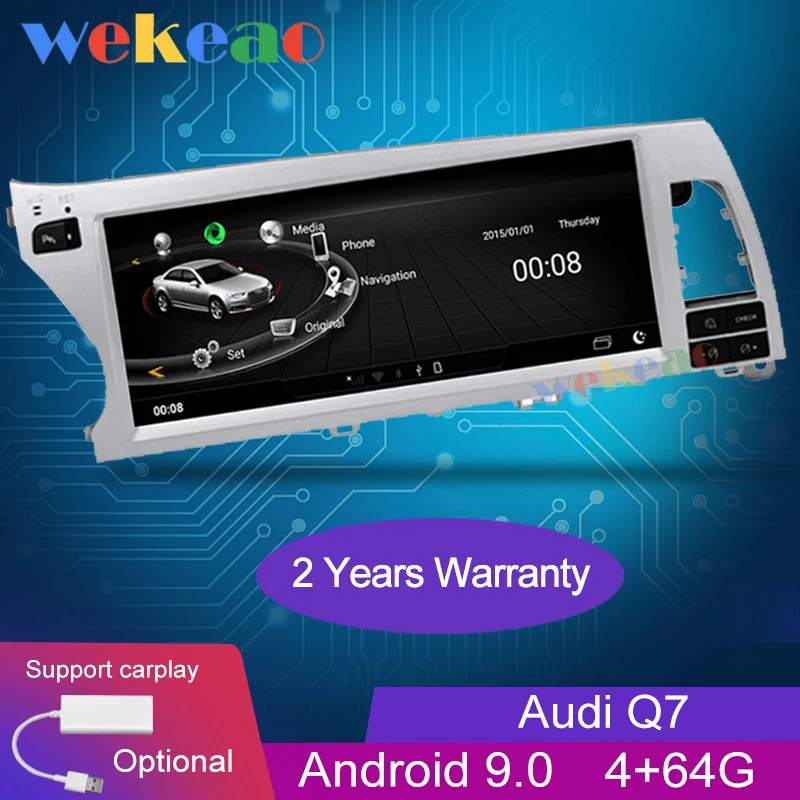 Wekeao широкий экран 10,25 ''Android 9,0 автомобильный Радио gps навигация для Audi Q7 Автомобильный Dvd мультимедийный плеер 2007