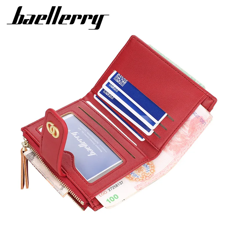 

Baellerry Women Wallets Small Card Holders Classic Short Top Quality Leather Female Purse Zipper Wallet For Women Carteria