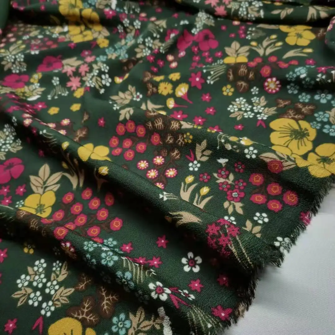 Солнцезащитное шифоновое платье шифоновая ткань с цветочным принтом для летнего