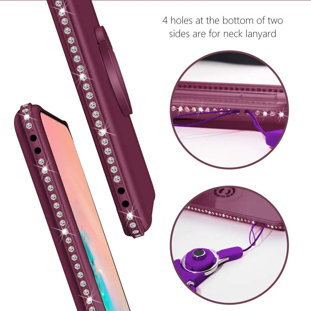 Алмазный чехол для Xiaomi Redmi Note 7 6 5 Pro Red mi 6A K20 Чехол 9T 9 8 SE A2 Lite Play Ring Kickstand Case |
