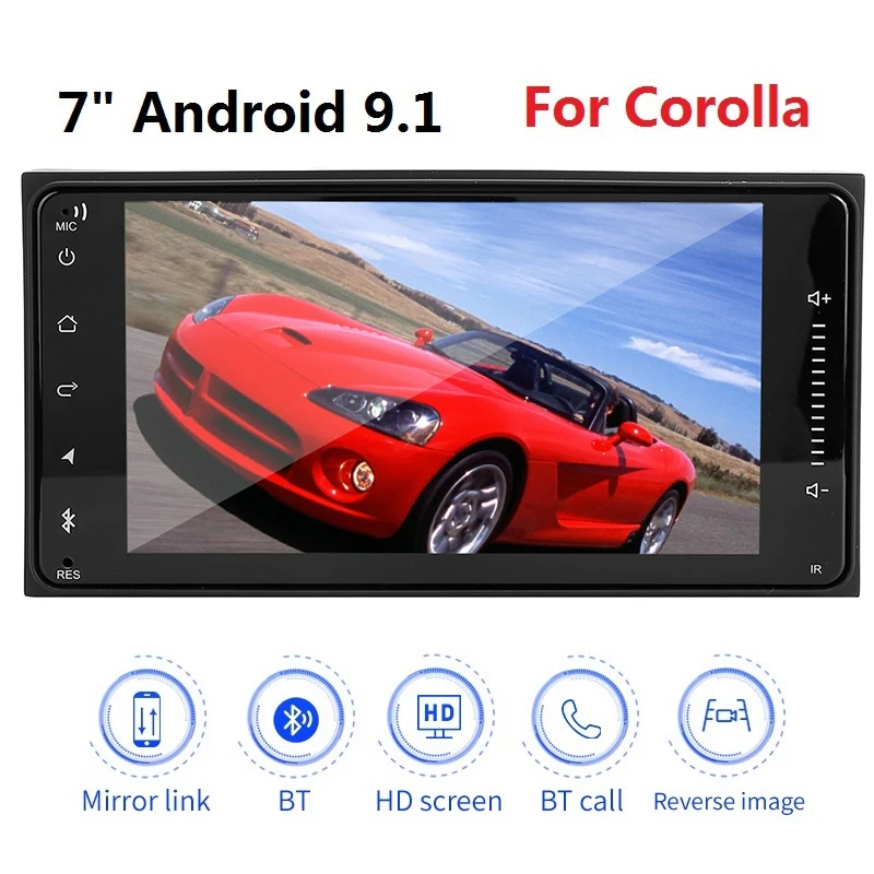 

7 дюймов Android 9,1 2Din HD свяжитесь с Экран автомобиля MP5 плеер для Защитные чехлы для сидений, сшитые специально для Toyota Corolla 1 Гб + 16 Гб FM радио ...