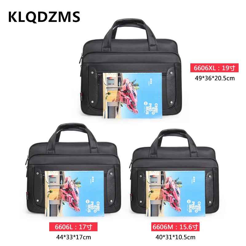 KLQDZMS Business Briefcases Men's Handbags Briefcase Messenger Men's Document Bags Oxford Cloth Multifunction Men's Computer Bag